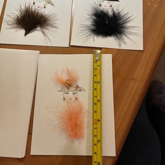 Feather in her hat Greeting Cards, set of 6, never used - Picture 8 of 8